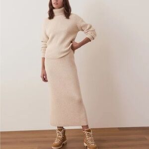 Marine Layer Oatmeal Ribbed Sweater Skirt
